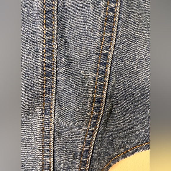 Denim Corset Top Medium Blue Wash Structured Bustier Tank Y2K Trend - Picture 6 of 8